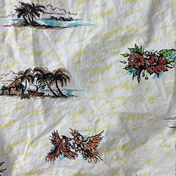 Etnies Men’s White Yellow Hawaiian Tropical Button Up Collared Short Shirt sz XL - Picture 4 of 10